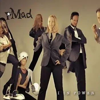 A group of people posing for a picture to promote the pMad album "I In Power.