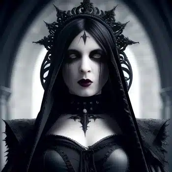 A gothic woman with dark makeup and hair is the visual inspiration for many artists and bands' audio intros.