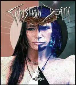 The cover of christian death with a woman and a man.