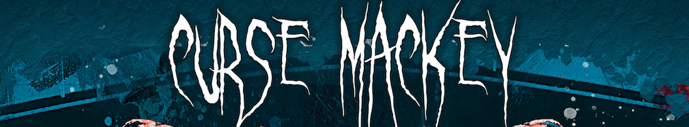 The words "Curse Mackey" appear in jagged, white, stylized lettering against a dark blue textured background, evoking the bold aesthetic of Imaginary Enemies.